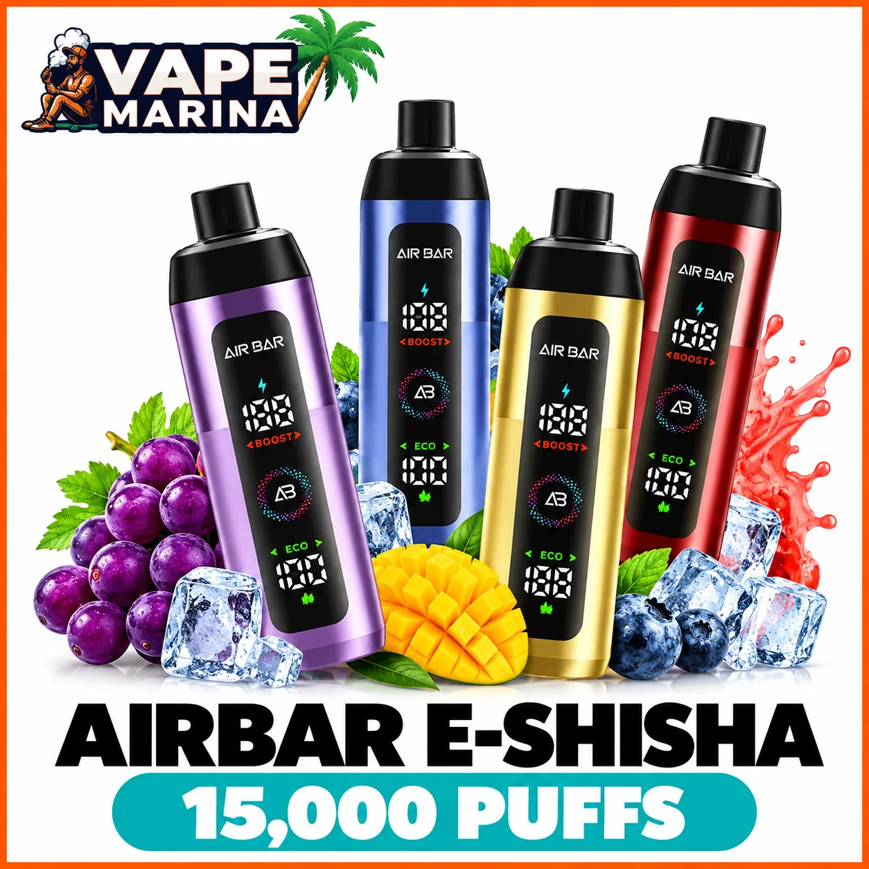 Vape Delivery Box Air Bar E-Shisha 15000 Puffs | Vape Marina Dubai
