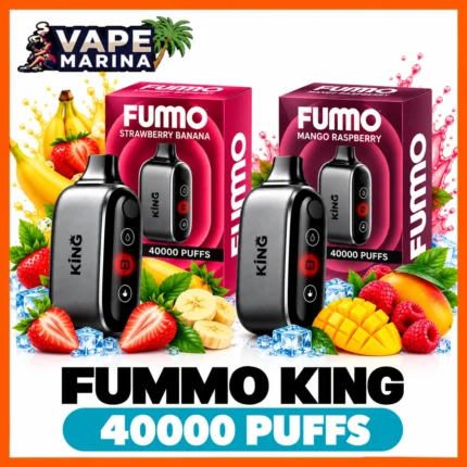 Fummo King 40000 puffs disposable vapes in Strawberry Banana and Mango Raspberry
