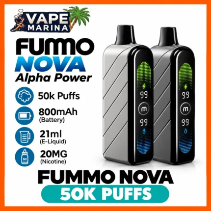 Fummo Nova Alpha Power 50000 puffs disposable vapes with 800mAh battery and 21ml e-liquid