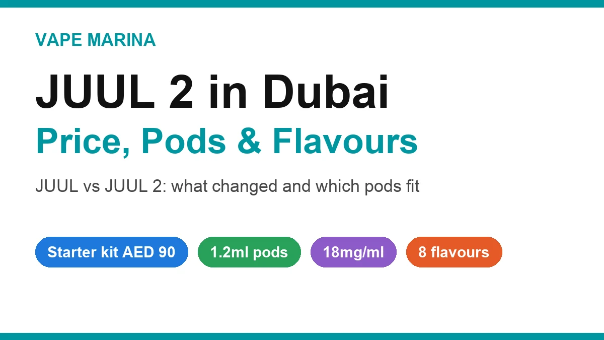 JUUL 2 in Dubai: starter kit price, 1.2ml pods, 18mg nicotine and JUUL vs JUUL 2 compared
