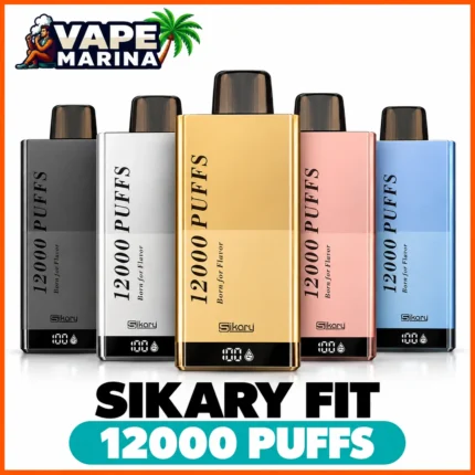 SIKARY FIT 12000 puffs disposable vapes in five metallic colours