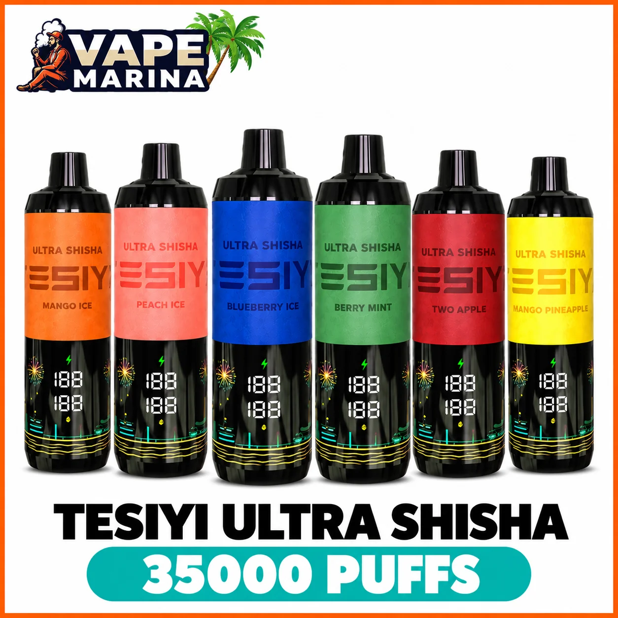 TESIYI Ultra Shisha 35000 Puffs Disposable Vape TESIYI Ultra Shisha 35000 puffs 6mg shisha disposable vapes in six flavours