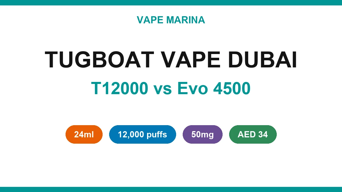 Tugboat vape in Dubai: Tugboat T12000 vs Tugboat Evo 4500 compared