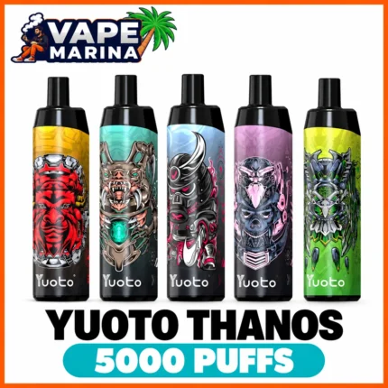 Yuoto Thanos 5000 puffs disposable vapes in five monster artwork designs